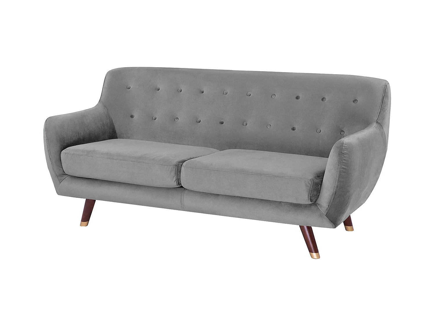 Modernes Sofa Set mit Sessel aus Samtstoff in Grau Bodo