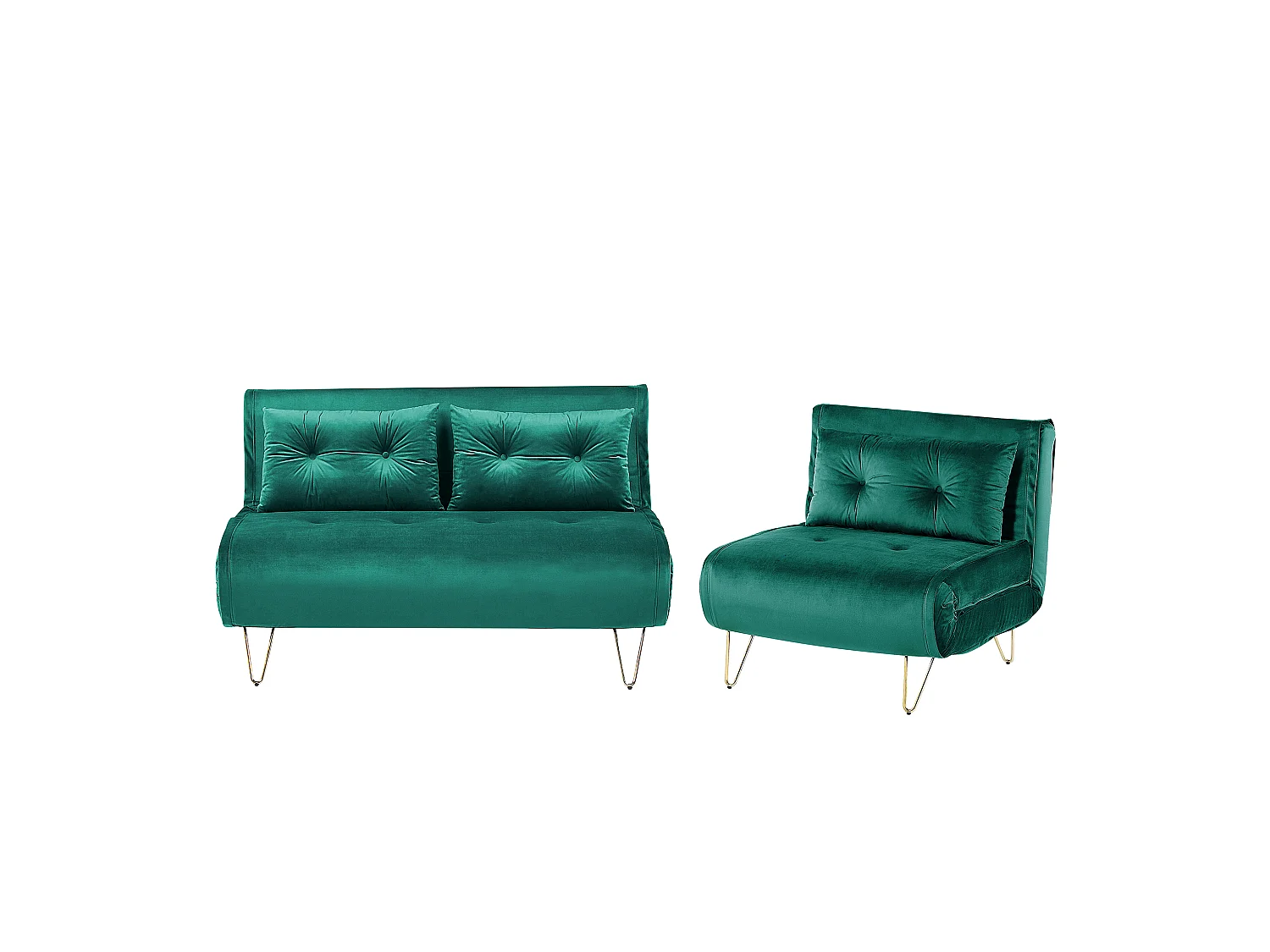 Ensemble de salon 3 places VESTFOLD Velours Vert foncé