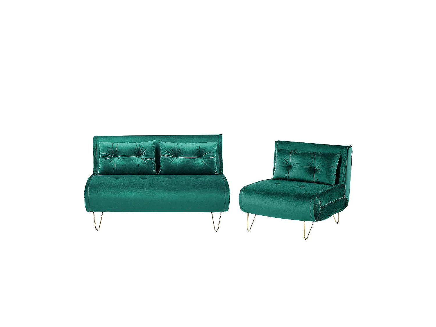 Ensemble de salon VESTFOLD Velours Vert foncé 3 places