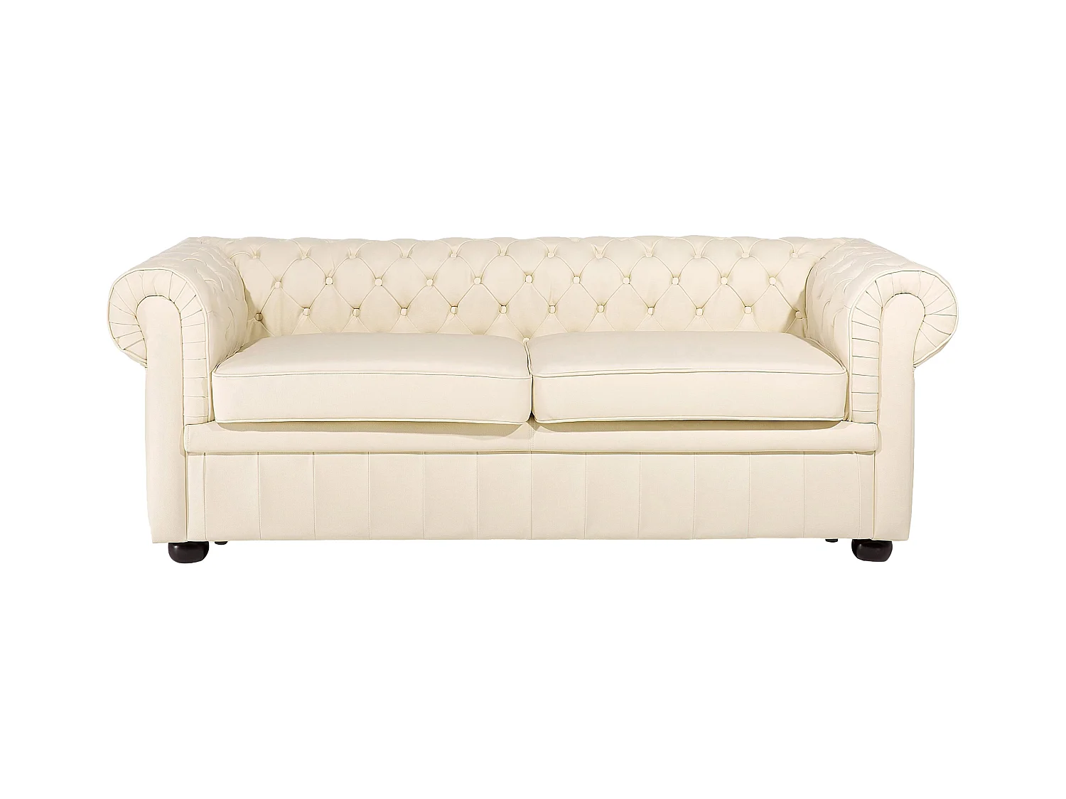Ensemble de salon 4 places CHESTERFIELD Cuir Beige clair