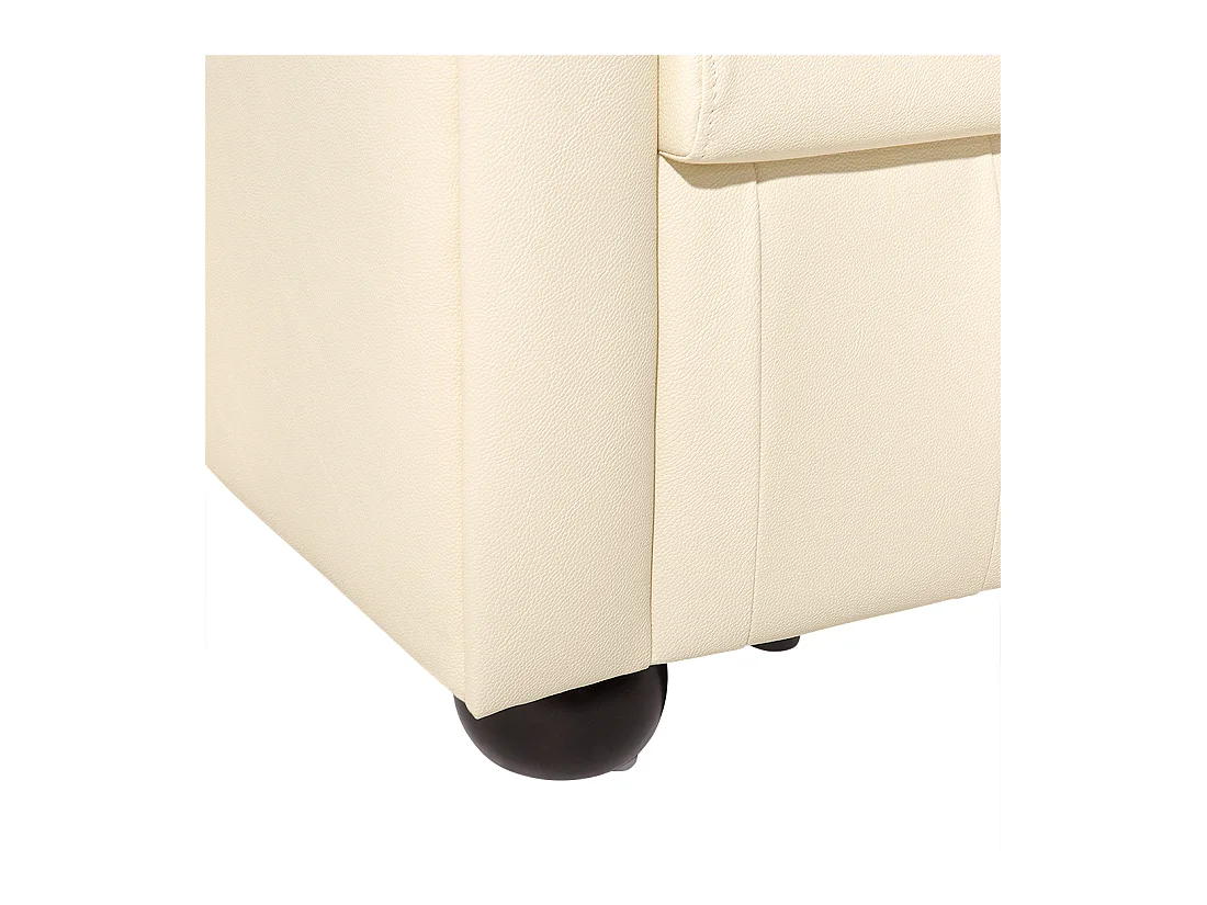 Ensemble de salon 4 places CHESTERFIELD Cuir Beige clair