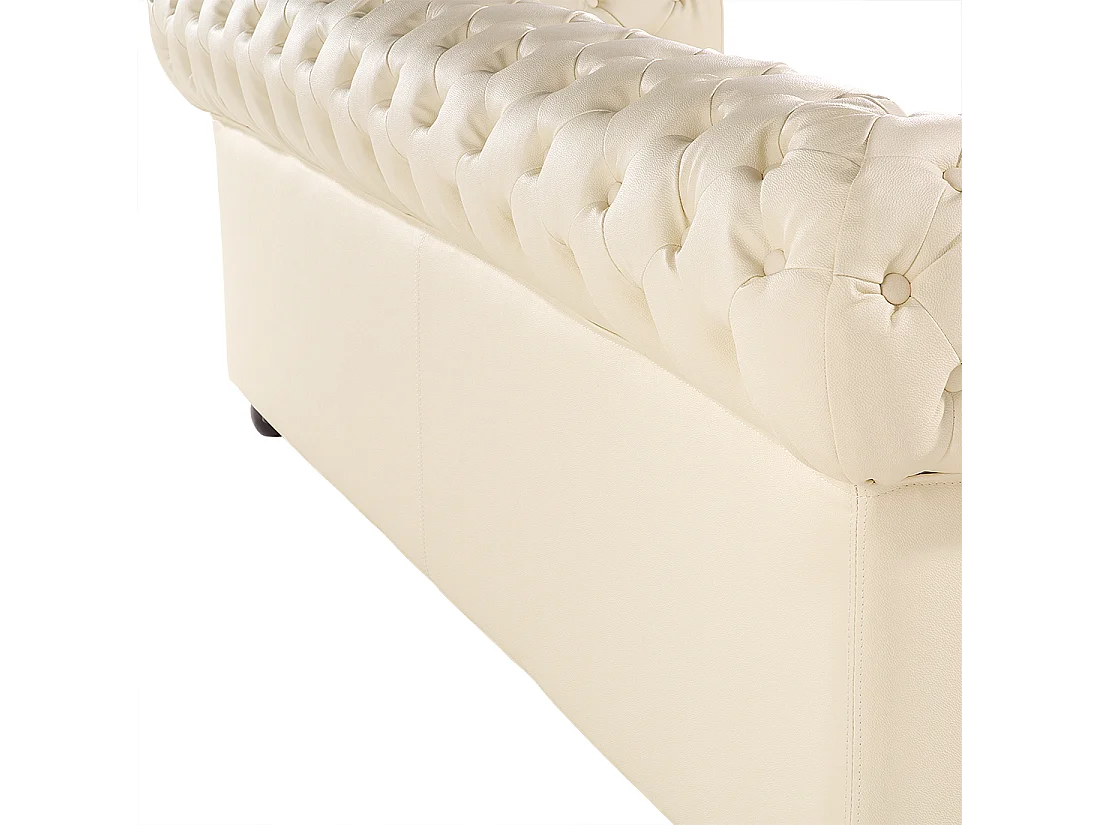 Komplet wypoczynkowy CHESTERFIELD Skóra naturalna Kremowy dla 4 osób