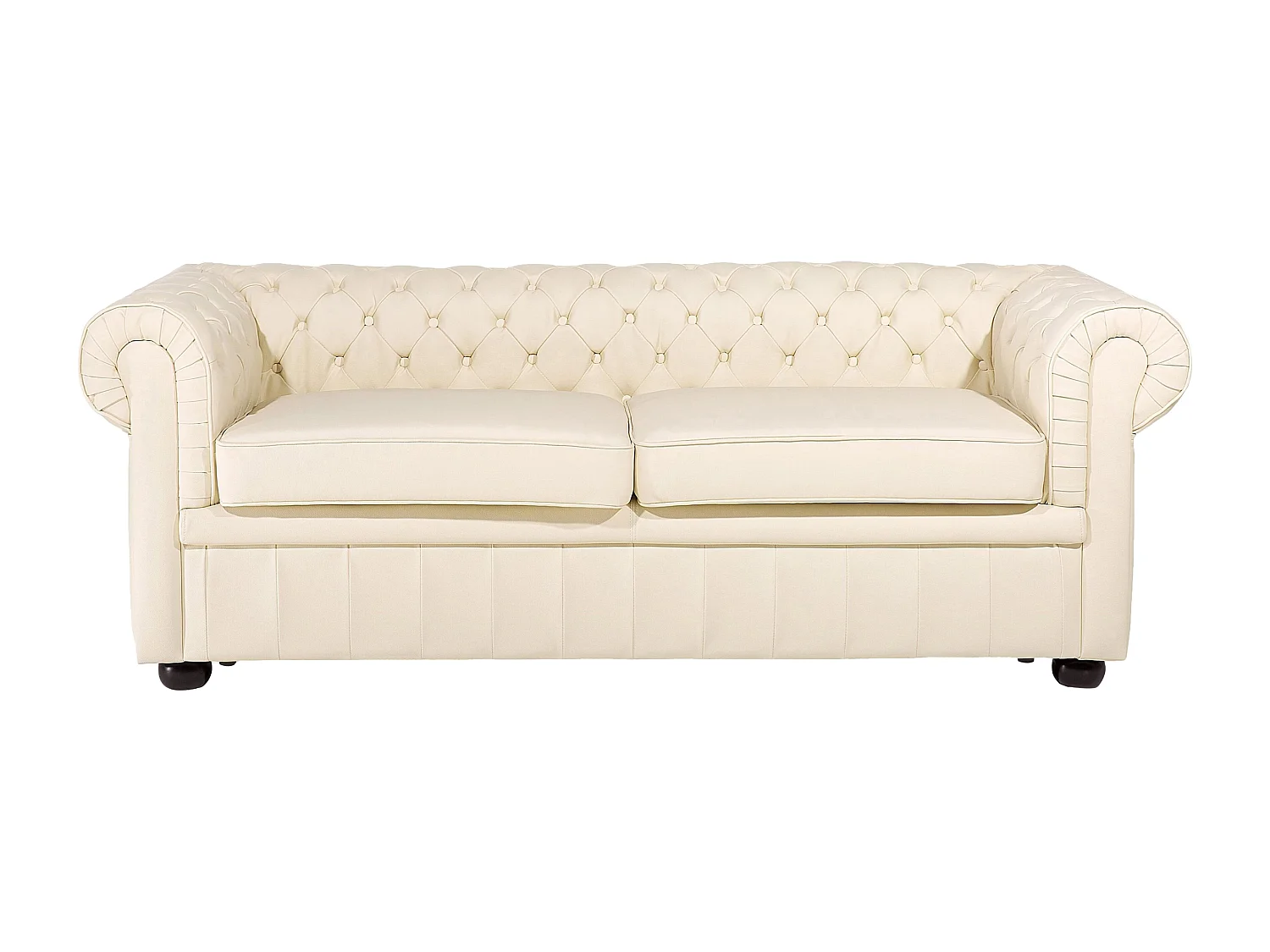 Ensemble de salon CHESTERFIELD Cuir Crème 4 places