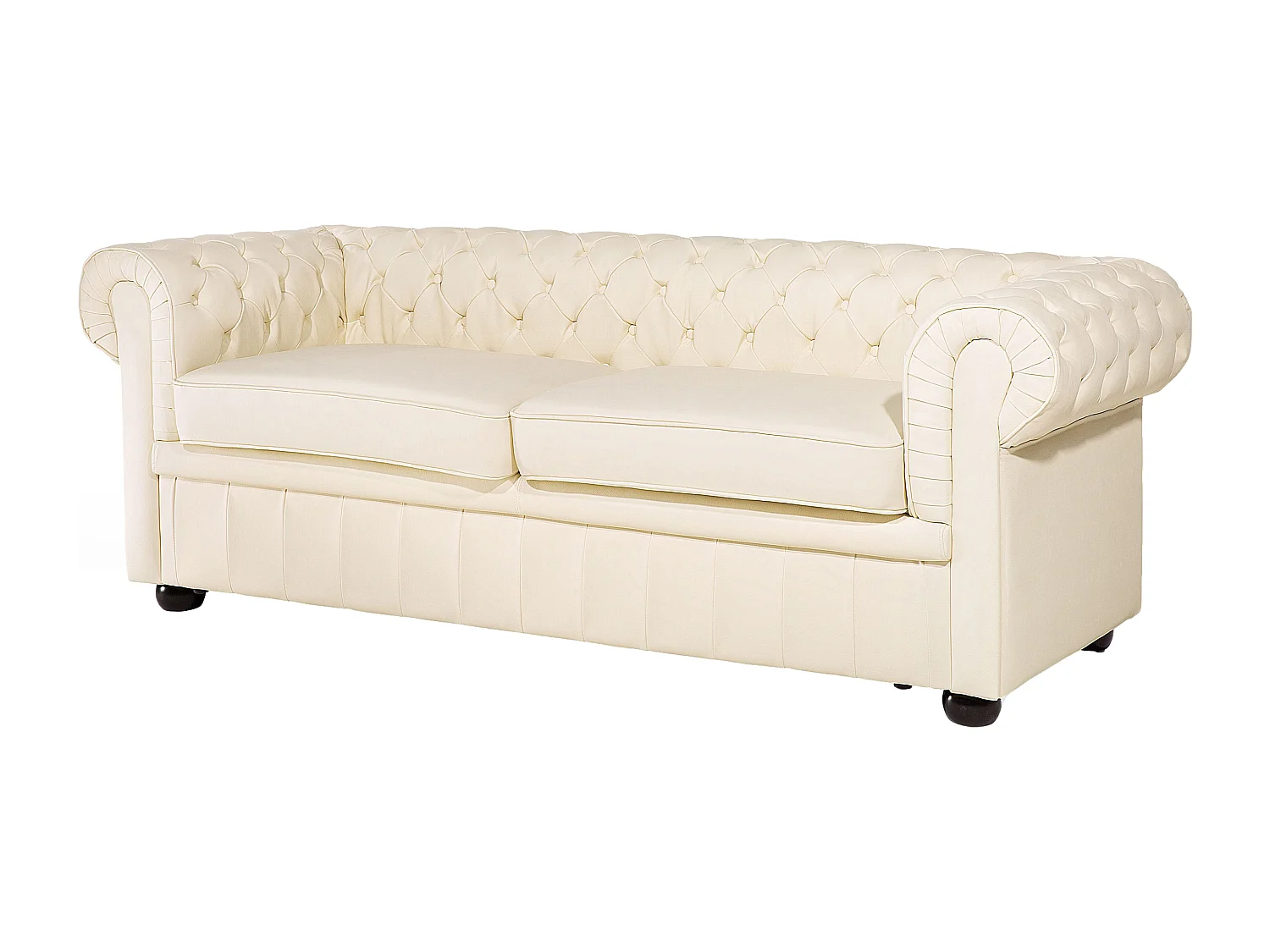Ensemble de salon CHESTERFIELD Cuir Crème 4 places