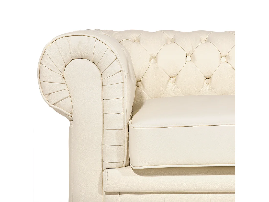 Ensemble de salon CHESTERFIELD Cuir Crème 4 places