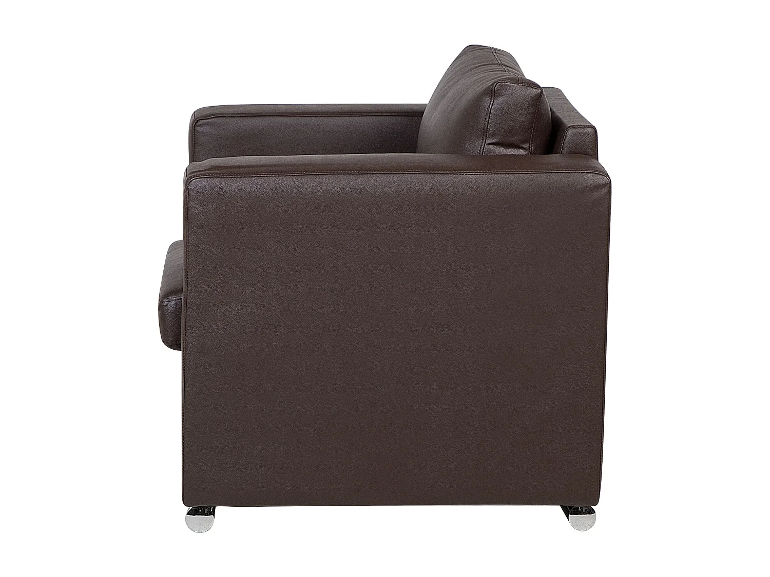 Conjunto de sala de estar HELSINKI Pele Castanho escuro 6 lugares