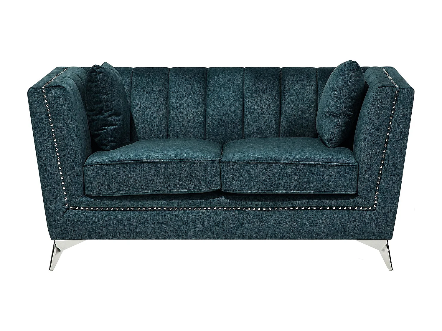 Ensemble de salon 5 places GAULA Velours Bleu paon