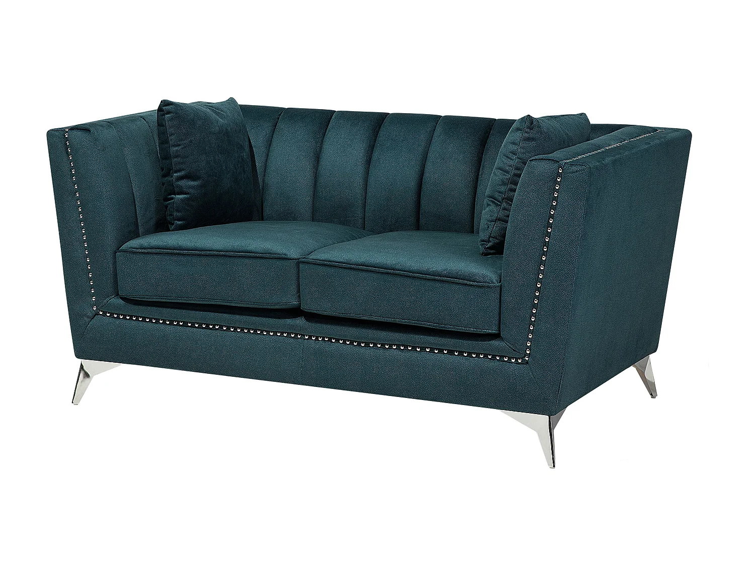 Ensemble de salon 5 places GAULA Velours Bleu paon