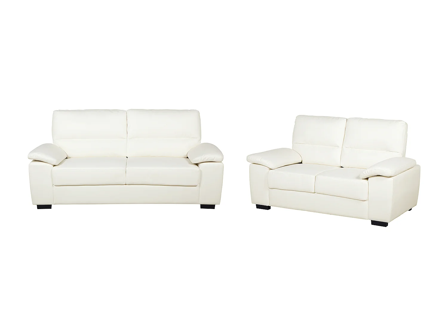 Ensemble de salon 5 places VOGAR Cuir PU Blanc cassé