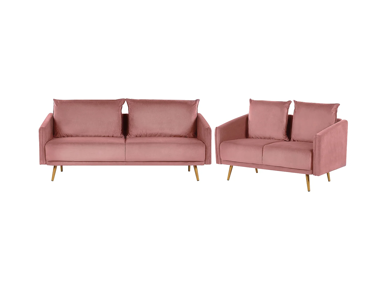 Sofa Set aus Samtstoff Rosa 2-Sitzer 3-Sitzer modernes Wohnzimmer-Set Maura