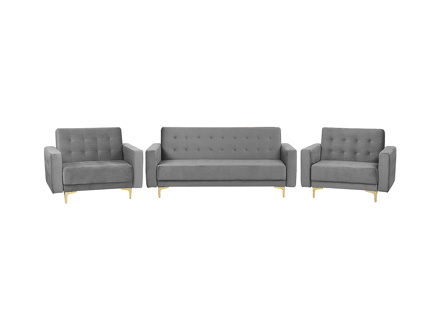 Ensemble de salon 5 places ABERDEEN Velours Gris
