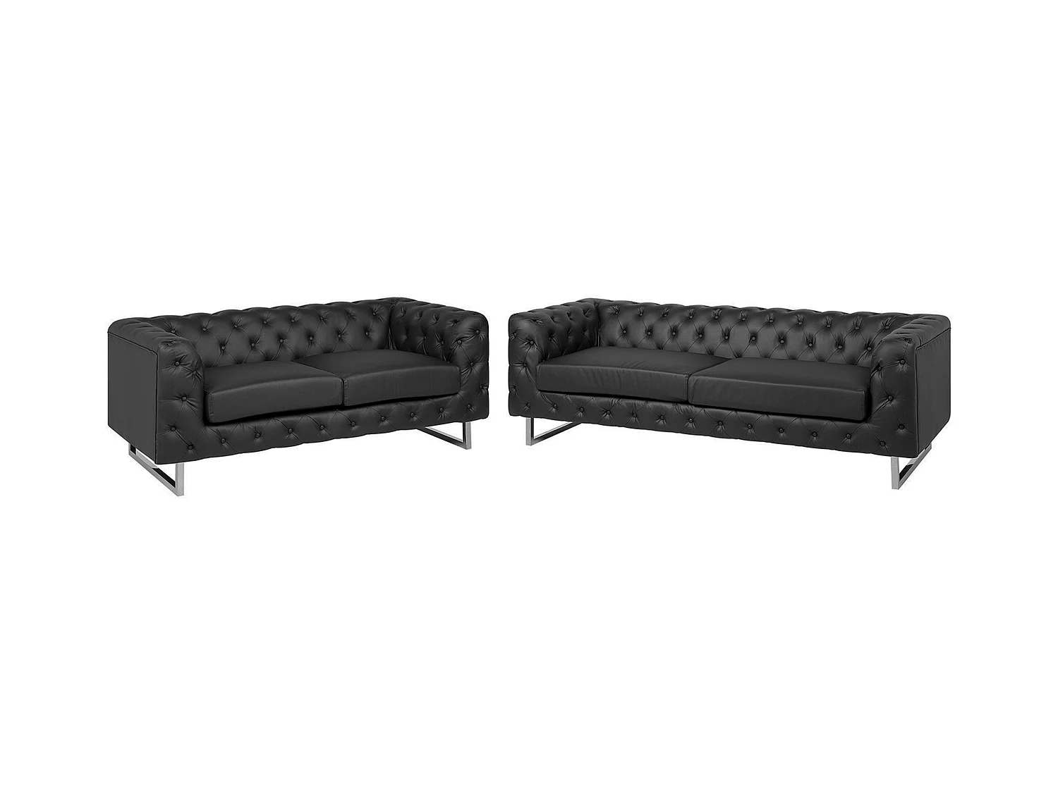 Ensemble de salon 5 places VISSLAND Cuir PU Noir