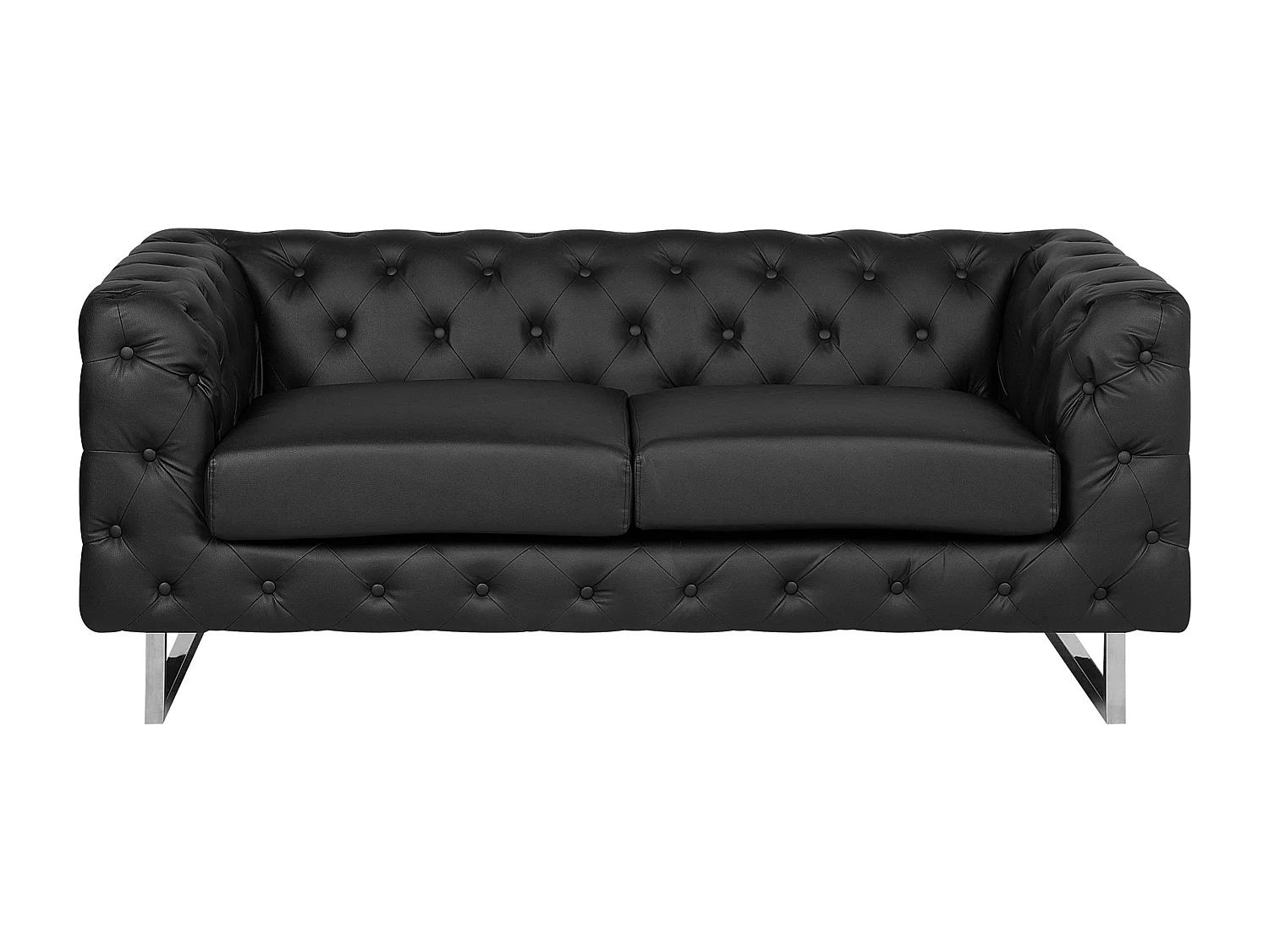 Conjunto de sala de estar VISSLAND Piel sintética Negro 5 plazas