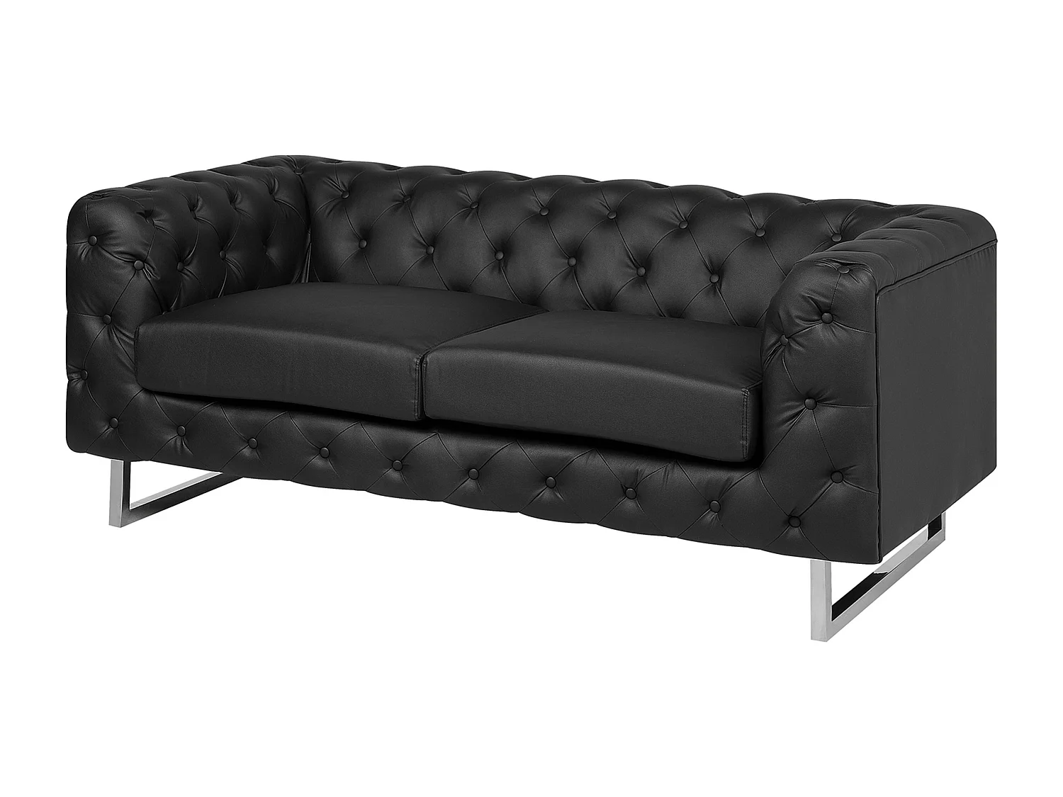 Conjunto de sala de estar VISSLAND Piel sintética Negro 5 plazas