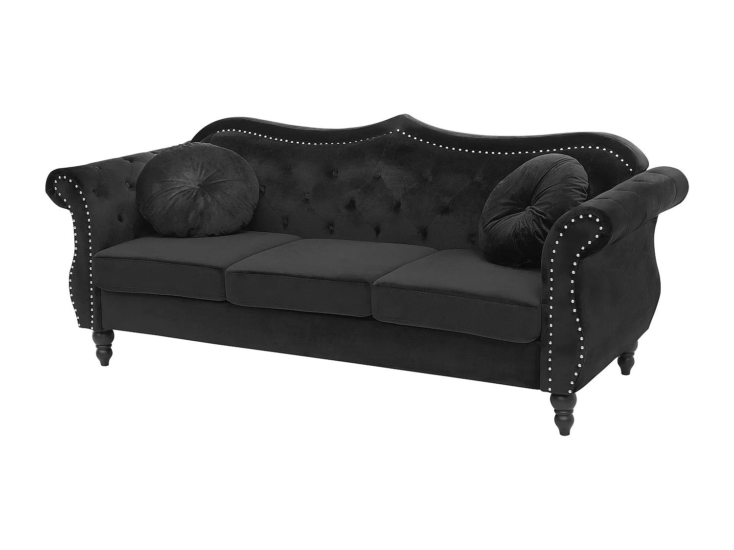 Ensemble de salon 5 places SKIEN Velours Noir