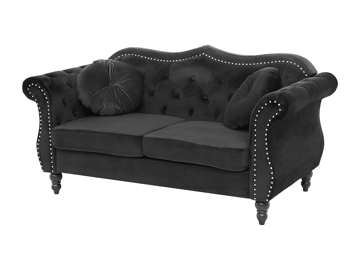 Ensemble de salon 5 places SKIEN Velours Noir