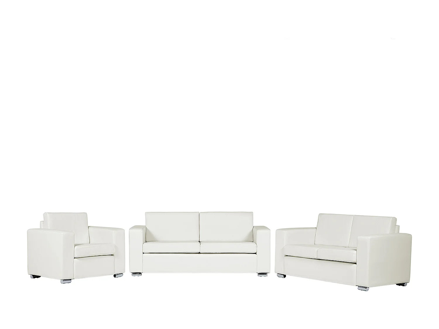 Ensemble de salon 6 places HELSINKI Cuir Blanc