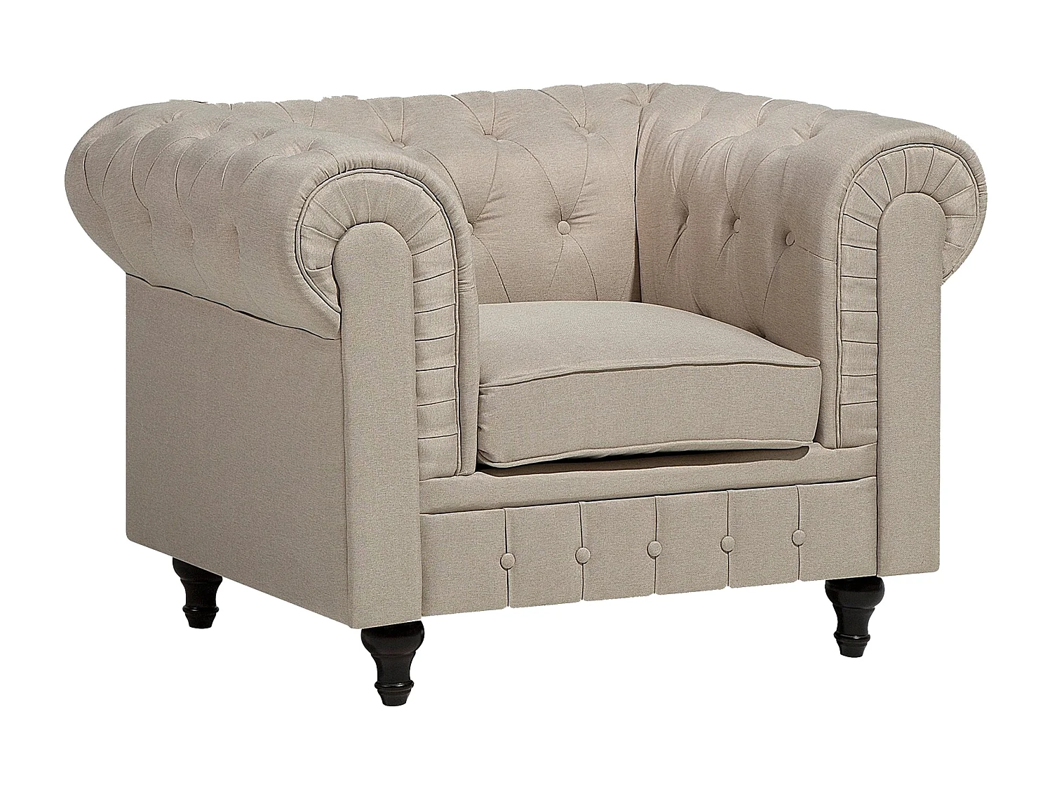 Bankenset CHESTERFIELD Stof Beige 4-zitter