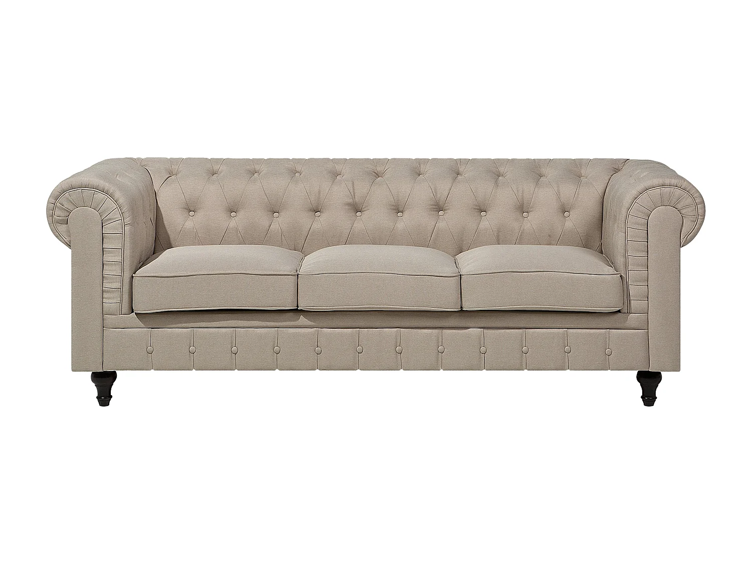 Sofa Set CHESTERFIELD Stoff Beige 4-Sitzer