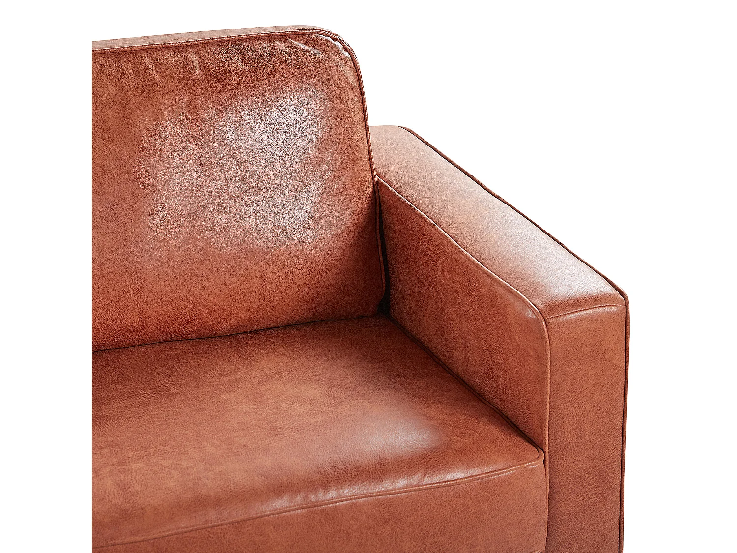 Modernes Wohnzimmer Set Sofa Sessel Lederoptik in Goldbraun Savalen