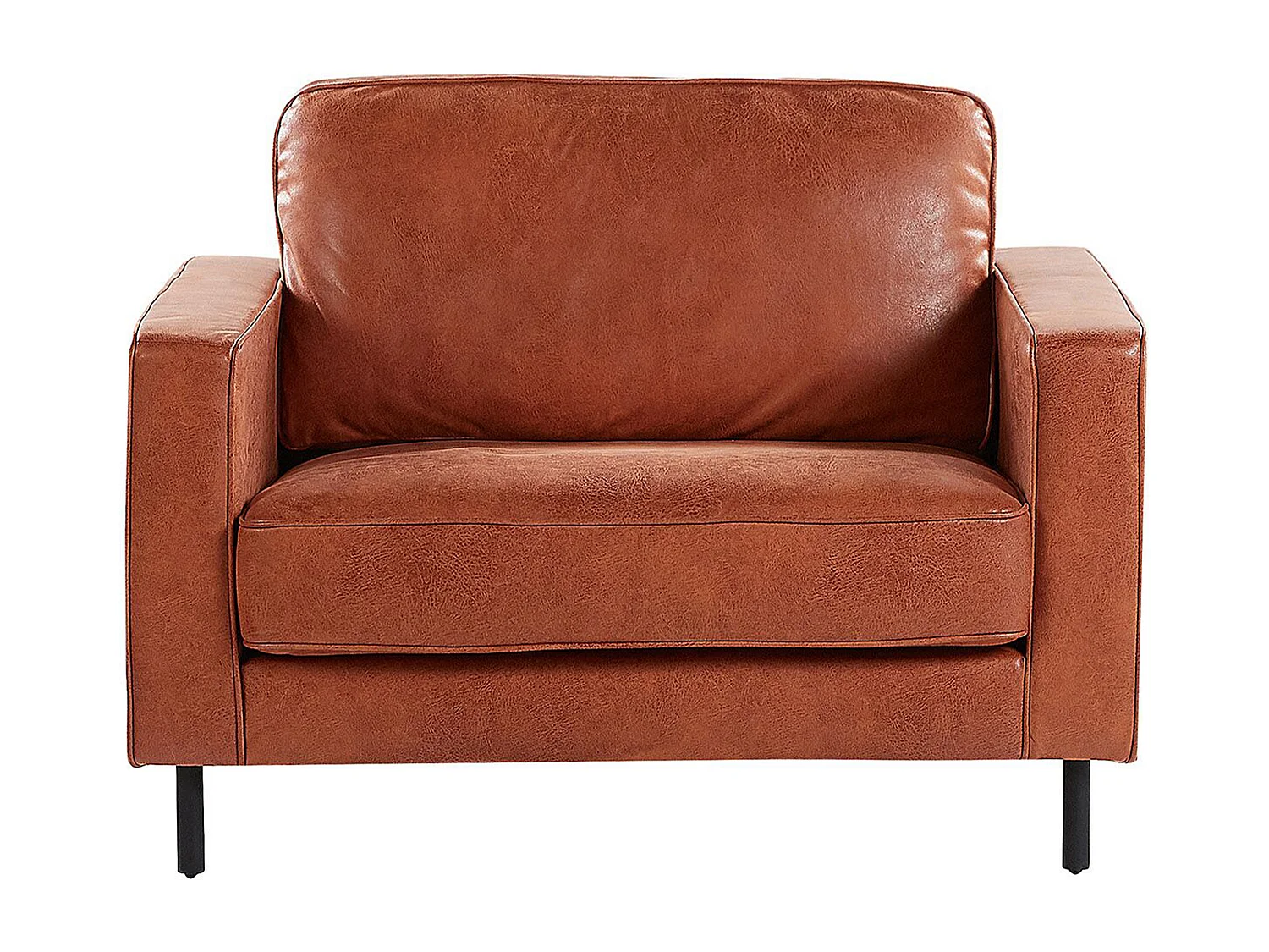 Modernes Wohnzimmer Set Sofa Sessel Lederoptik in Goldbraun Savalen