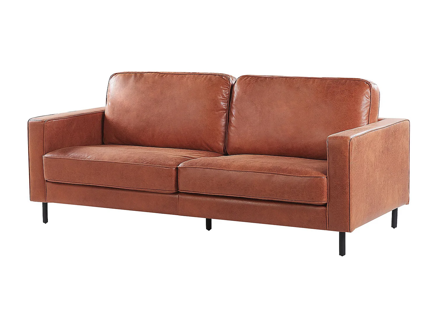 Ensemble de salon 4 places SAVALEN Cuir PU Marron doré