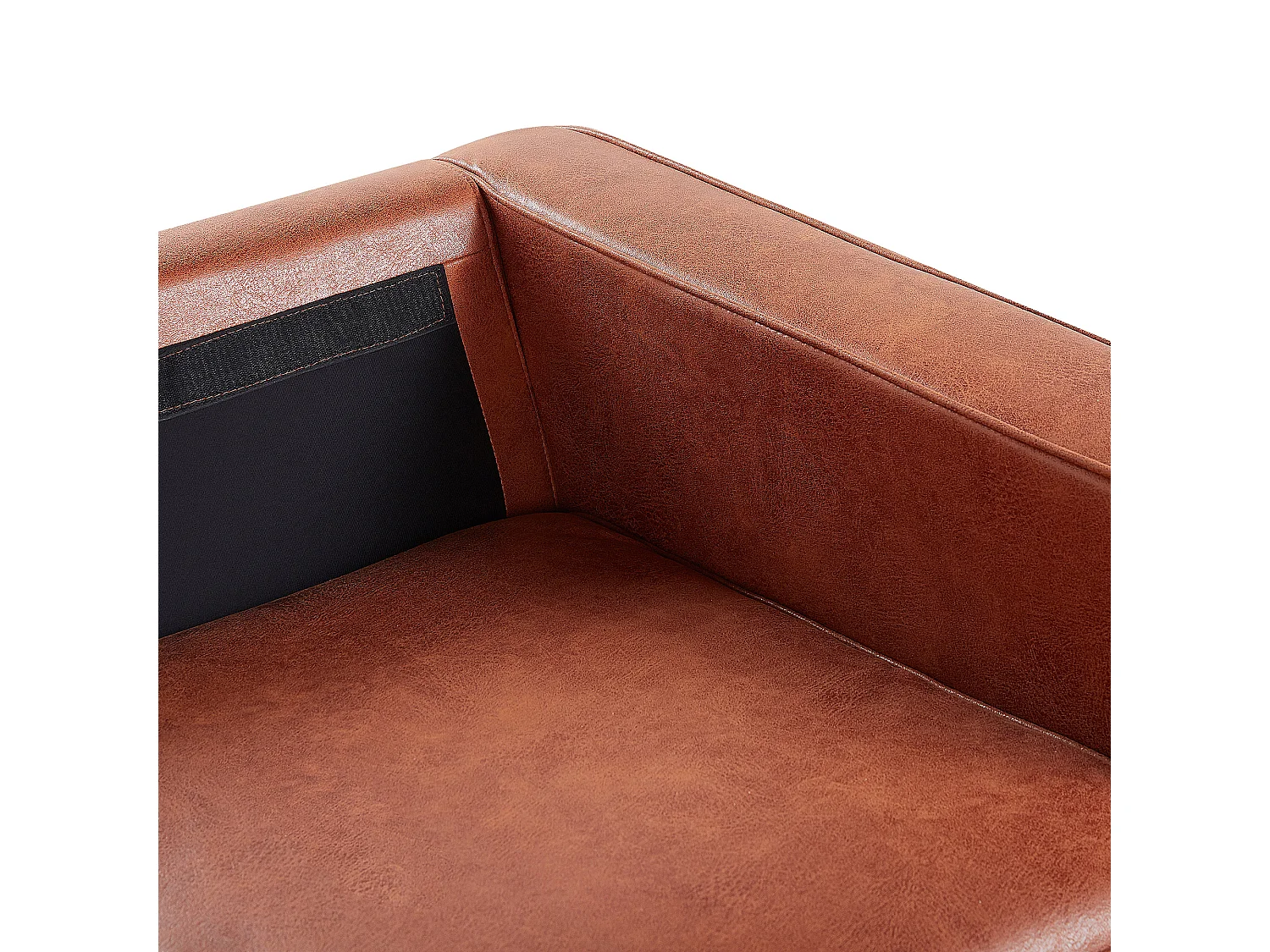 Ensemble de salon 4 places SAVALEN Cuir PU Marron doré