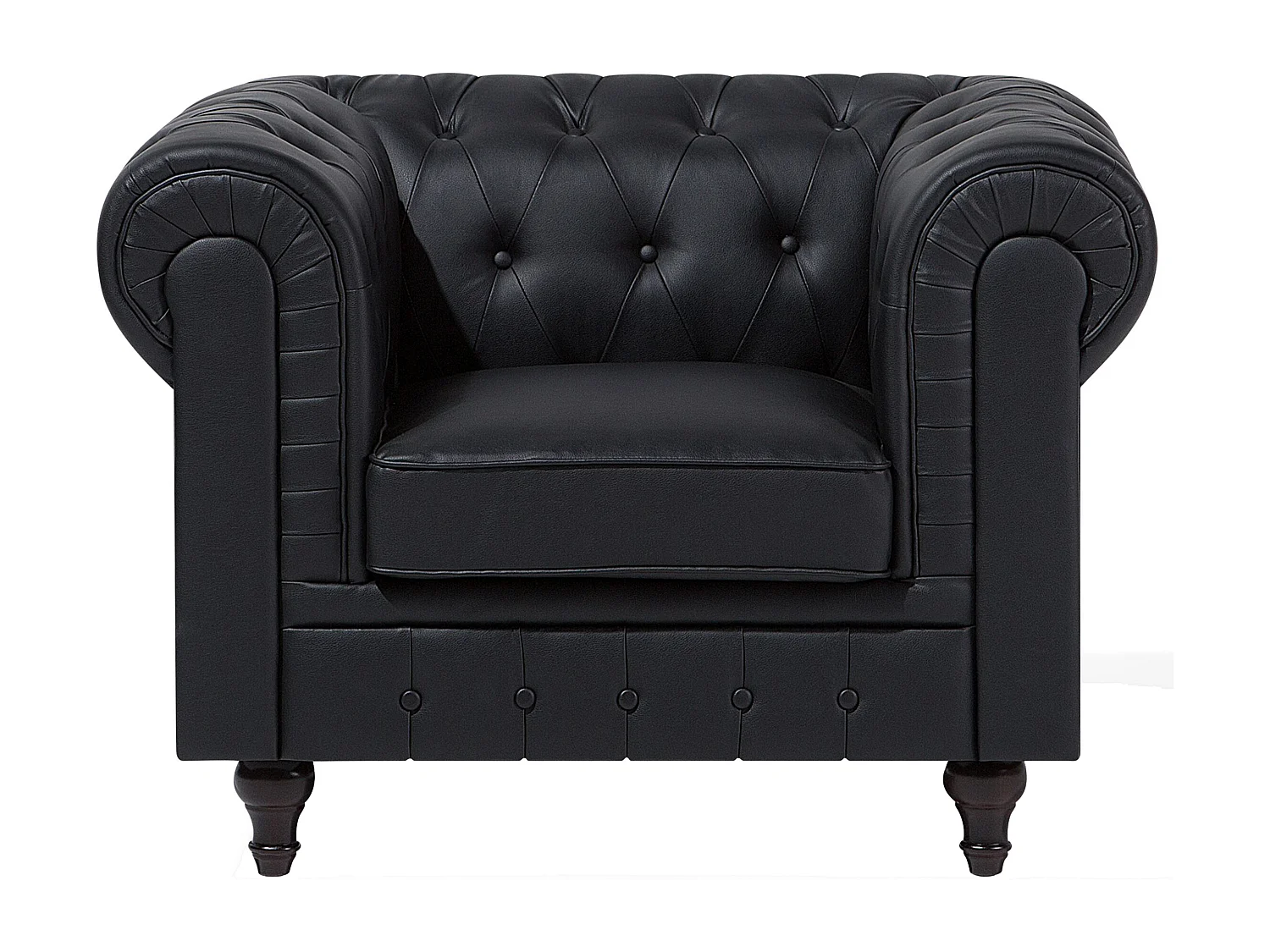 Ensemble de salon 4 places CHESTERFIELD Cuir PU Noir