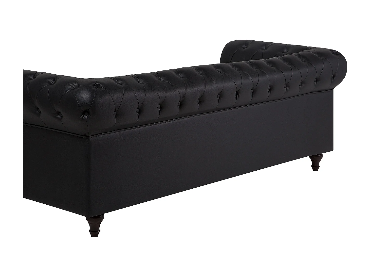 Ensemble de salon 4 places CHESTERFIELD Cuir PU Noir