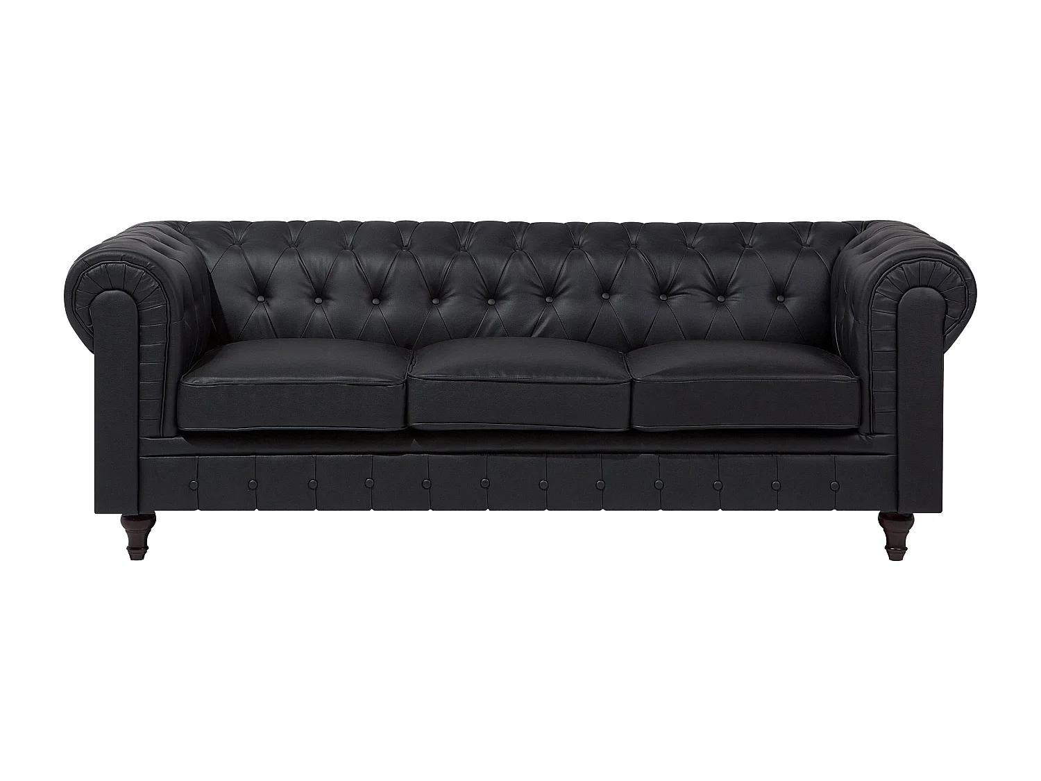 Ensemble de salon 4 places CHESTERFIELD Cuir PU Noir