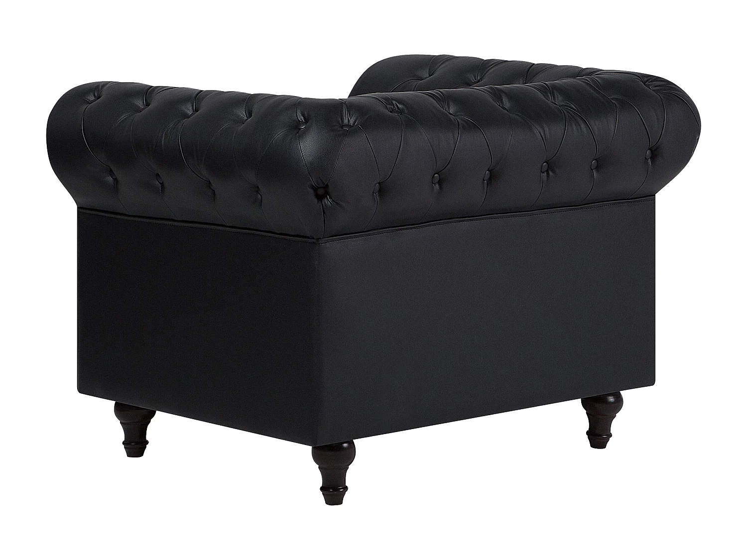 Ensemble de salon 4 places CHESTERFIELD Cuir PU Noir