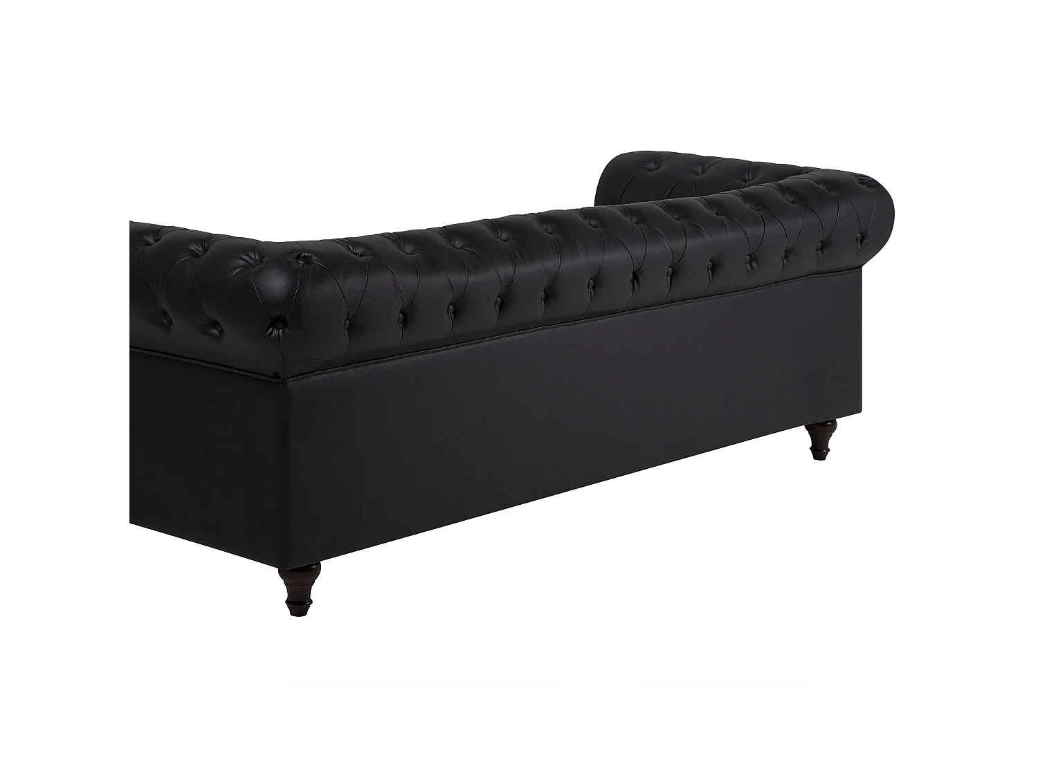 Ensemble de salon 4 places CHESTERFIELD Cuir PU Noir