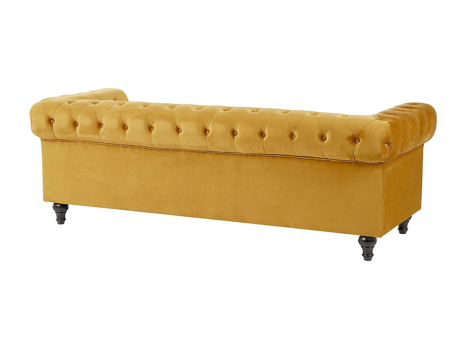 Bankenset CHESTERFIELD Fluweel Mosterdgeel 4-zitter