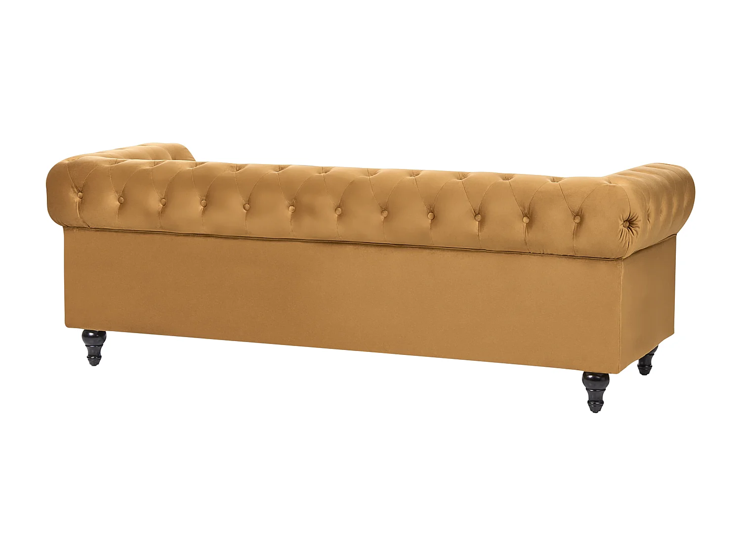 Bankenset CHESTERFIELD Fluweel Mosterdgeel 4-zitter