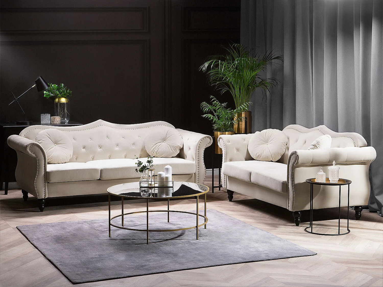 Stilvolles und elegantes 5-Sitzer Sofa Set in Beige SKIEN
