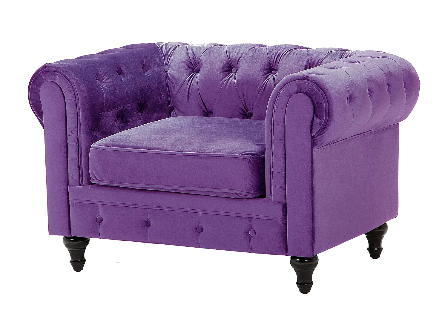 Sofa Set CHESTERFIELD Samtstoff Violett 4-Sitzer