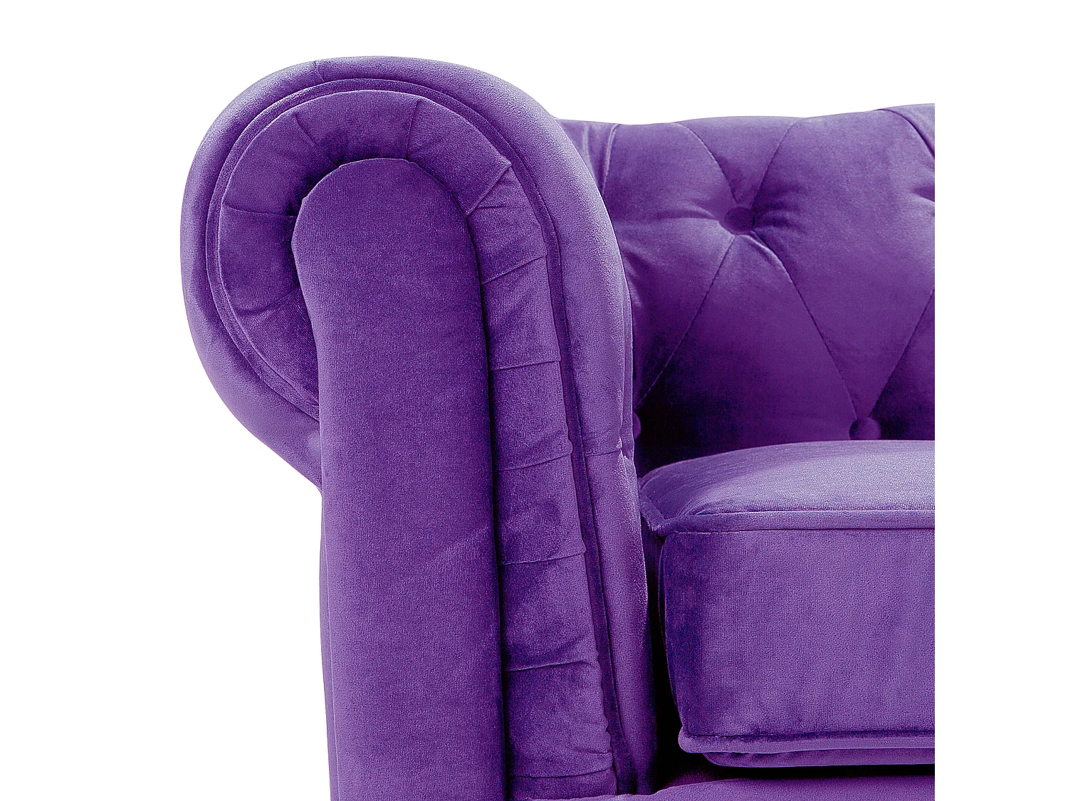 Sofa Set CHESTERFIELD Samtstoff Violett 4-Sitzer