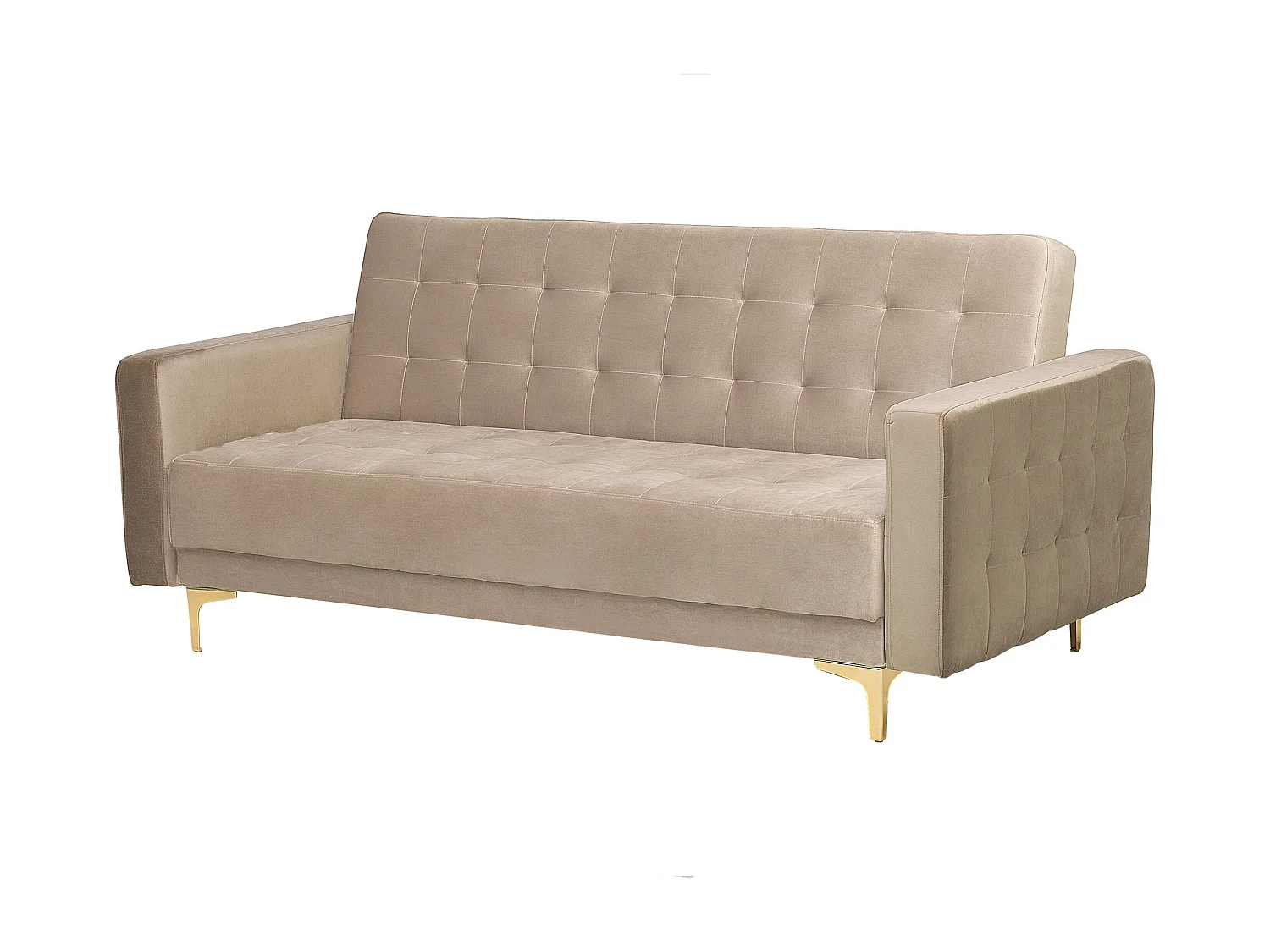 Ensemble de salon 5 places ABERDEEN Velours Beige sable