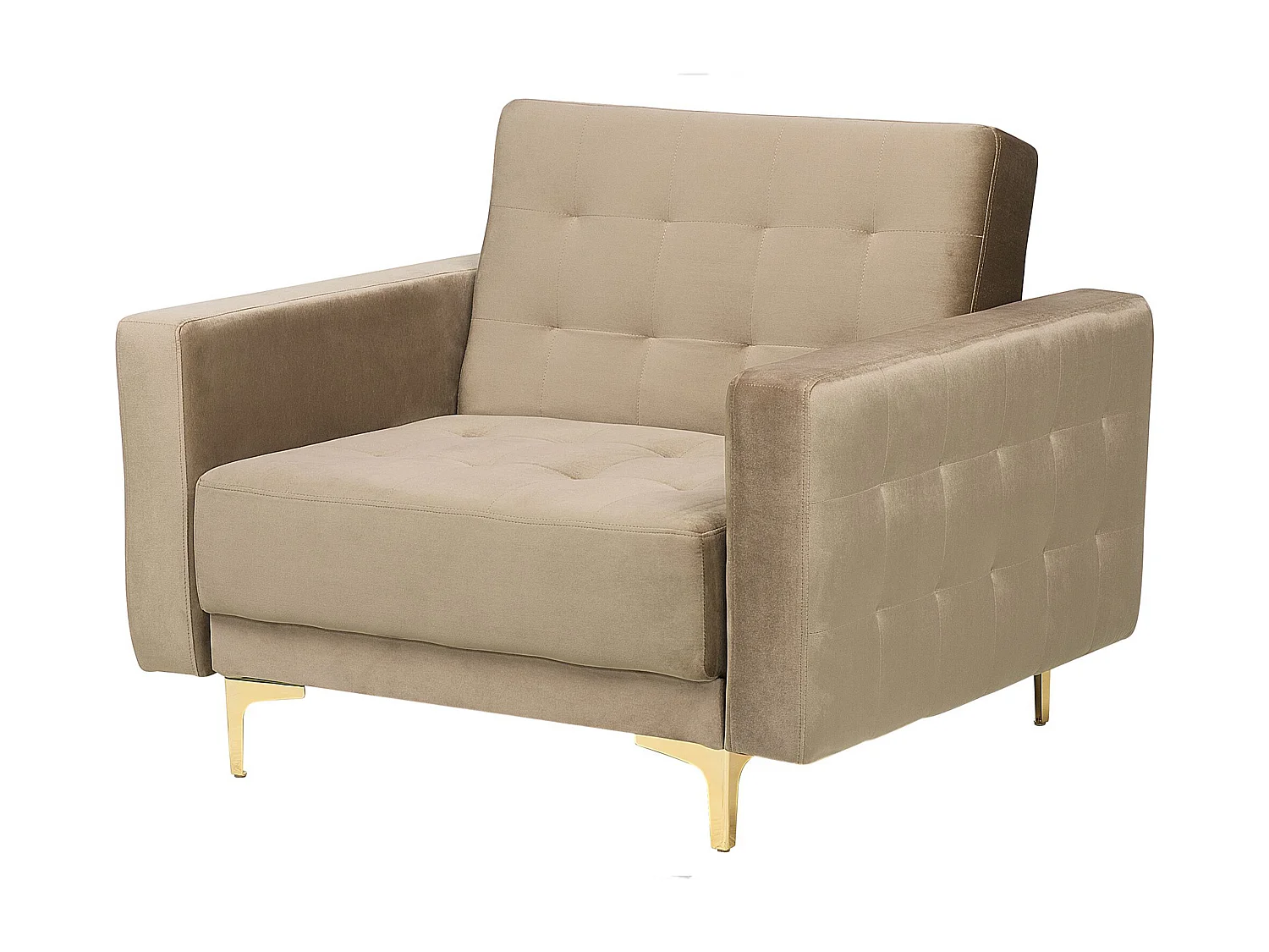 Ensemble de salon 5 places ABERDEEN Velours Beige sable