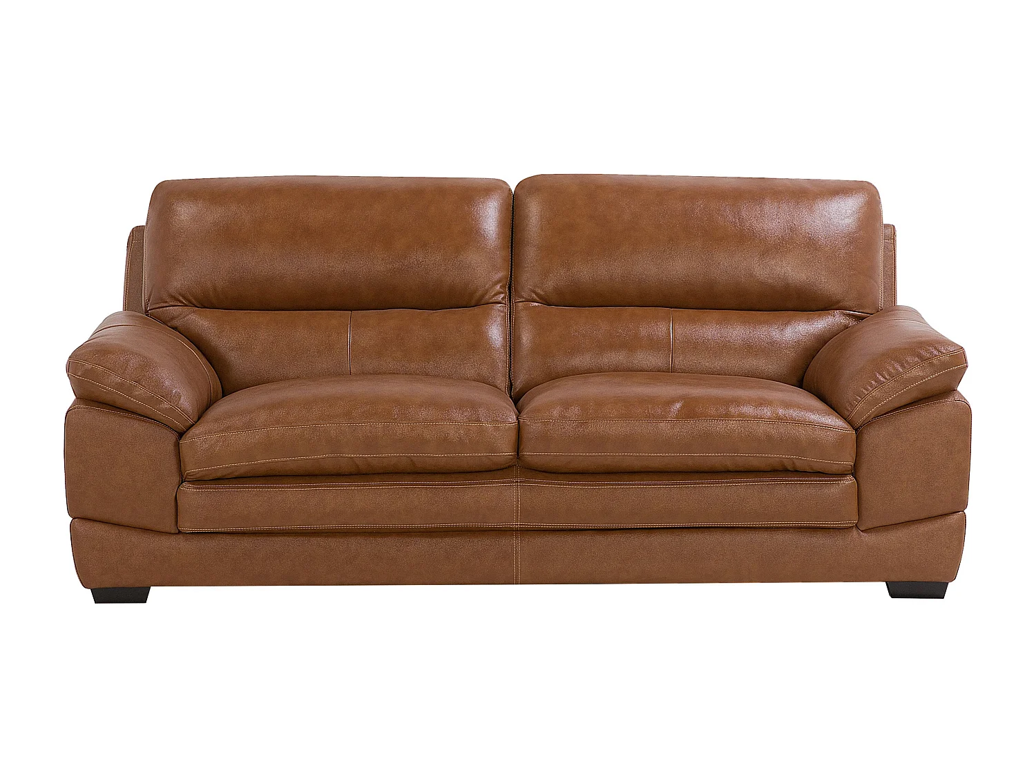 Conjunto de sala de estar HORTEN Pele Castanho 4 lugares