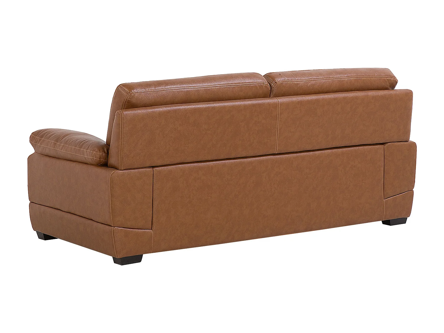 Conjunto de sala de estar HORTEN Pele Castanho 4 lugares