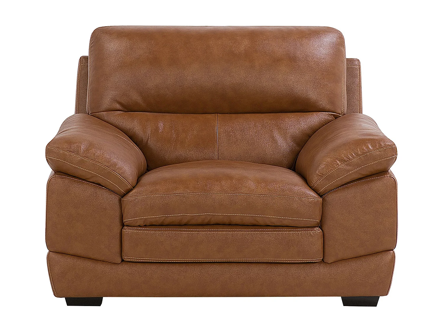 Conjunto de sala de estar HORTEN Pele Castanho 4 lugares