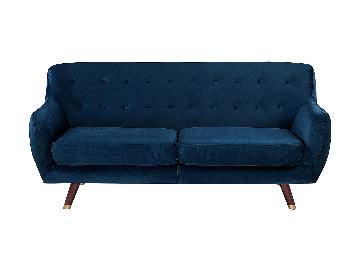 Ensemble canapés et fauteuil en velours bleu marine 6 places BODO