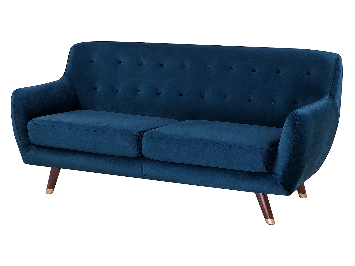 Ensemble canapés et fauteuil en velours bleu marine 6 places BODO