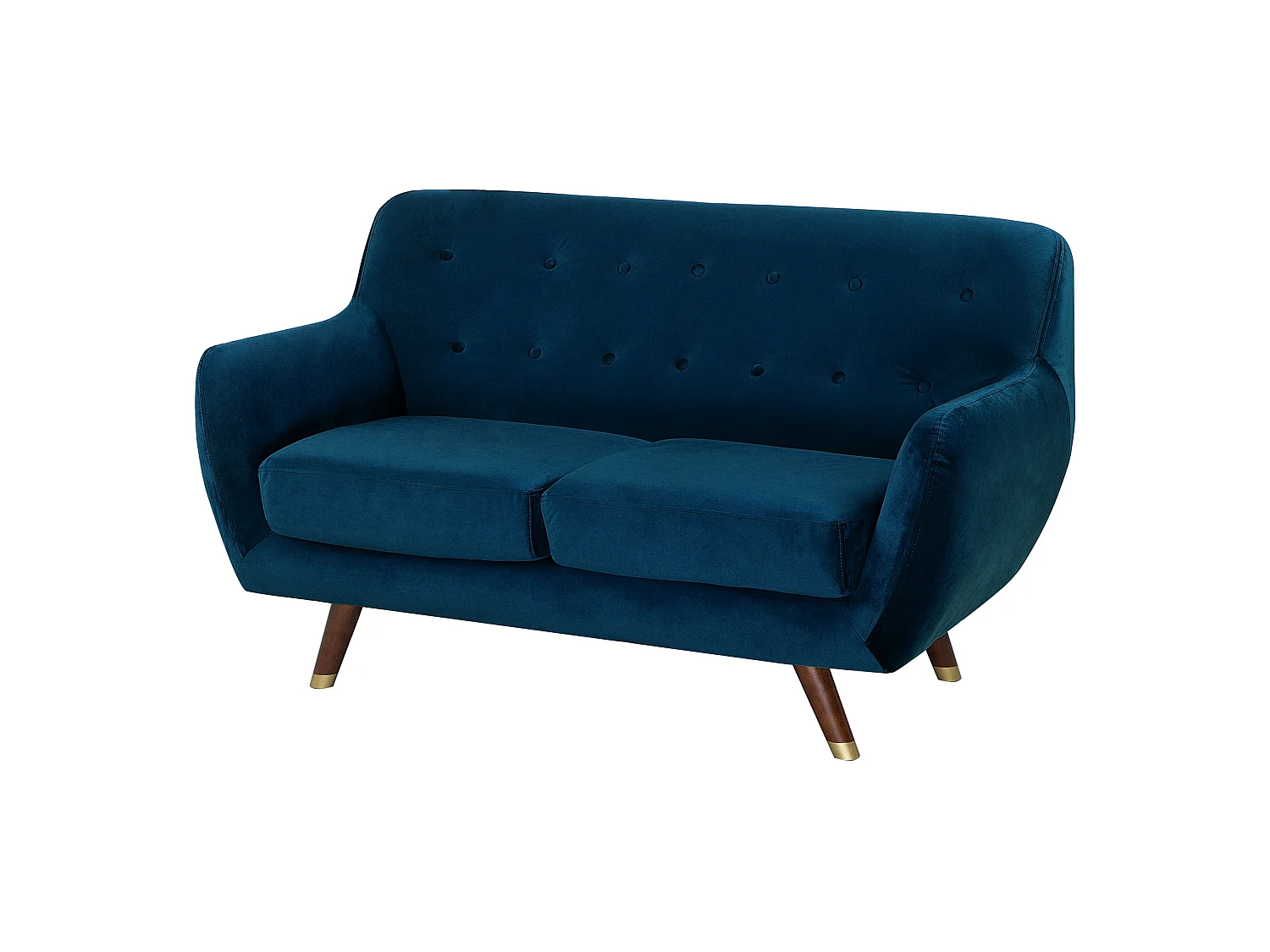 Ensemble canapés et fauteuil en velours bleu marine 6 places BODO