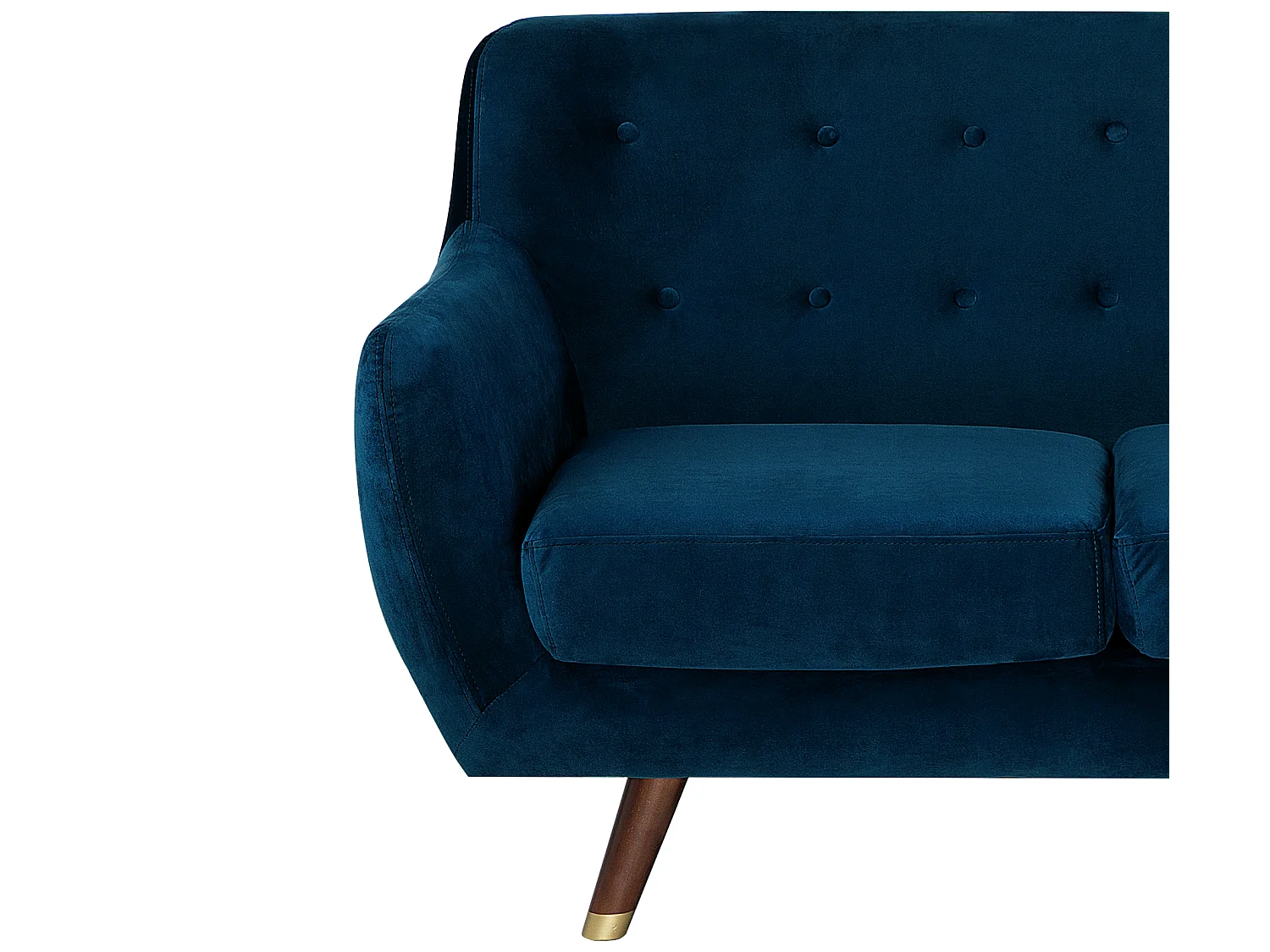 Ensemble canapés et fauteuil en velours bleu marine 6 places BODO