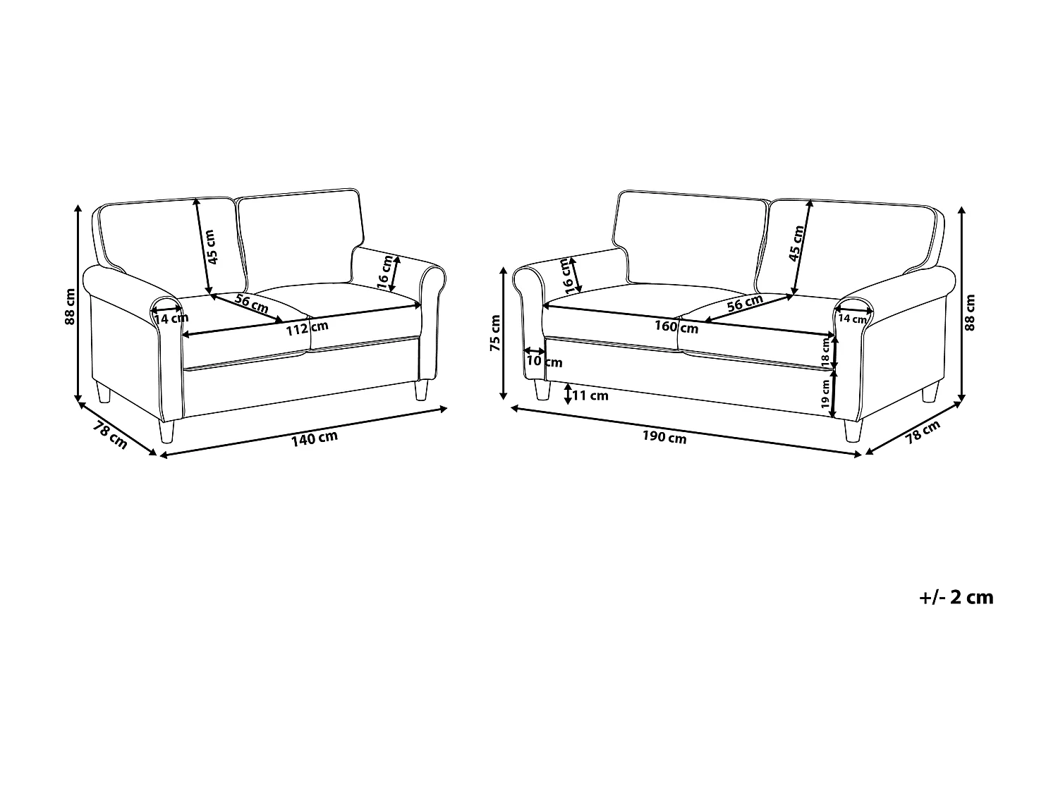 Sofa Set Samtstoff beige 5-Sitzer RONNEBY