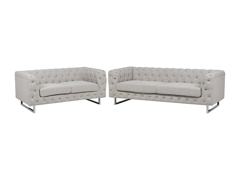 Sofa Set VISSLAND Stoff Hellbeige 5-Sitzer