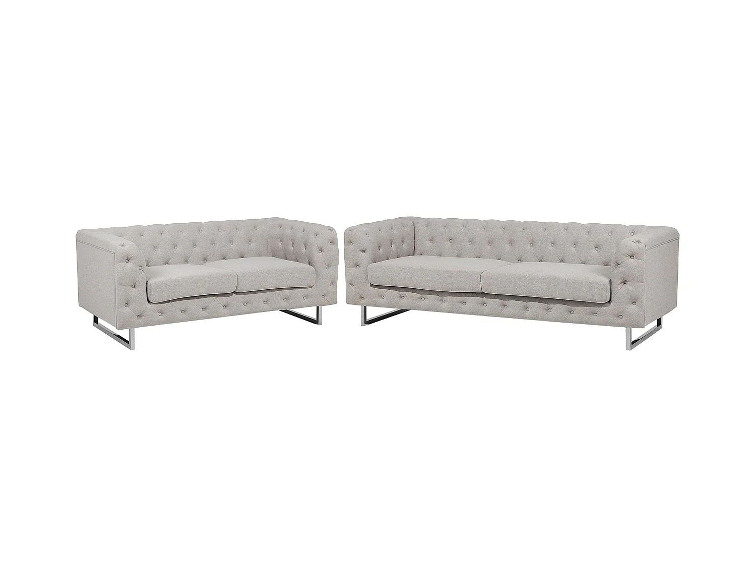 Ensemble de salon 5 places VISSLAND Tissu Beige clair
