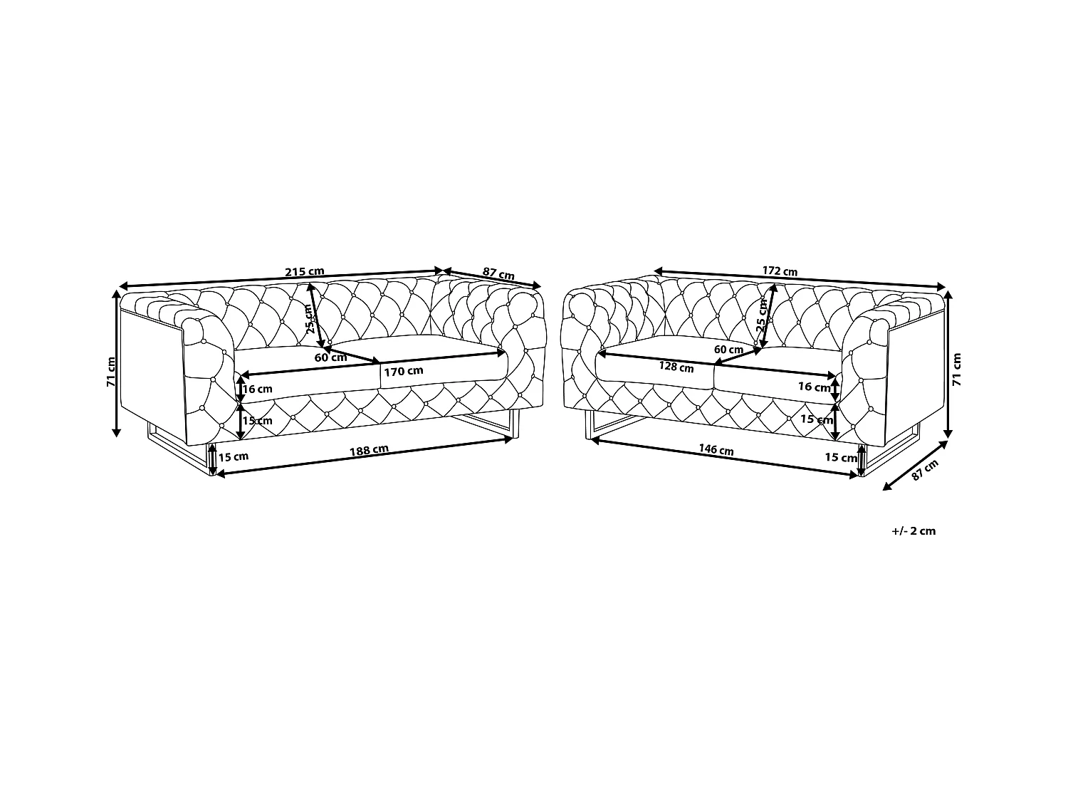 Sofa Set VISSLAND Stoff Hellbeige 5-Sitzer